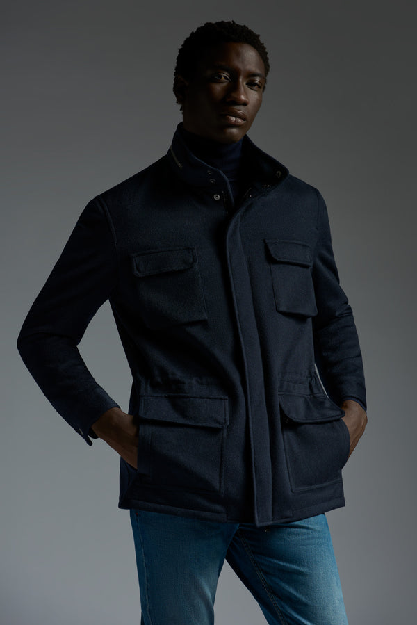 isaia Padded Field Jacket Sport Jacket Navy