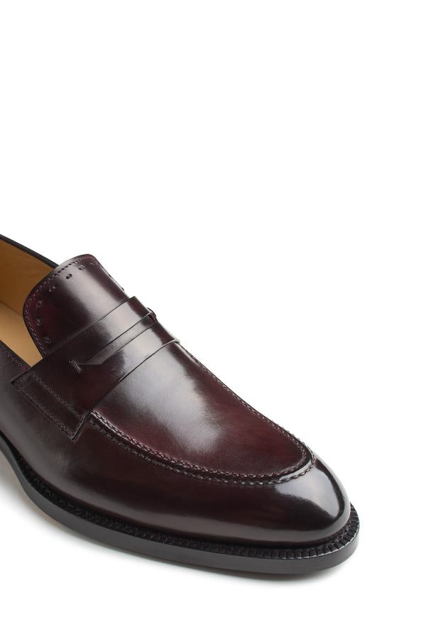 Isaia Penny Loafer Shoes Tan Leather