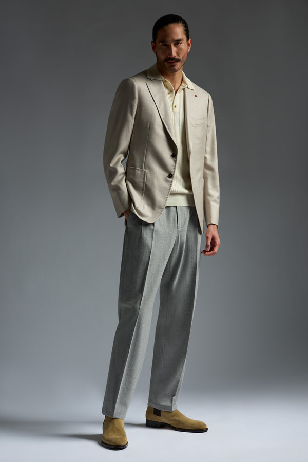 Isaia Polo Short Sleeve W/button Knitwear White