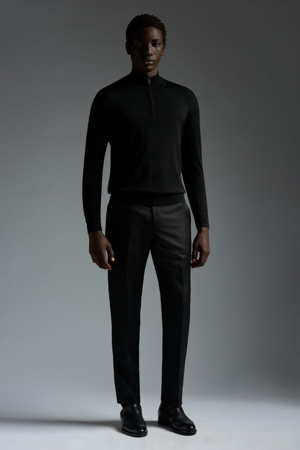 Isaia Quarter Zip Sweater Knitwear Black