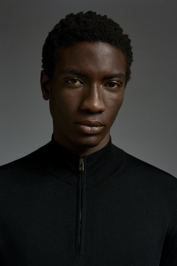 Isaia Quarter Zip Sweater Knitwear Black