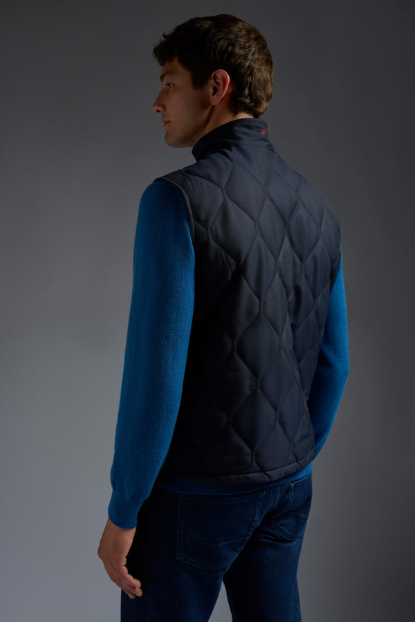 Isaia Quilted Vest Sport Jacket Navy