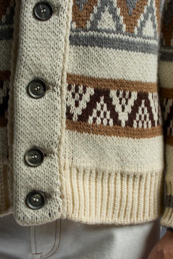 Isaia Shawl Collar Cardigan Knitwear White