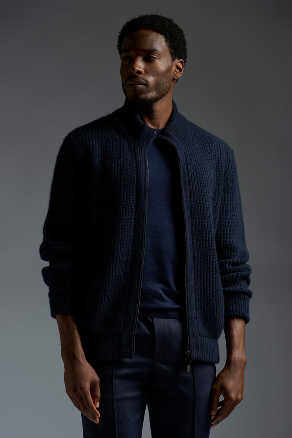 isaia Zip-Up Cardigan Knitwear Green