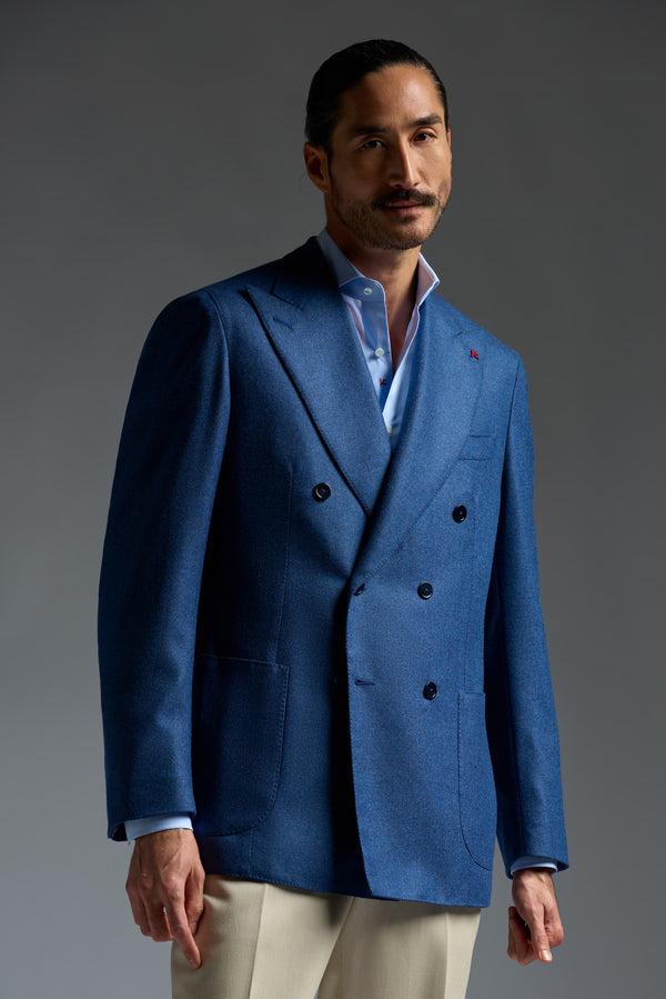 isaia Marechiaro Double Breasted Sport Jacket Jacket Blue
