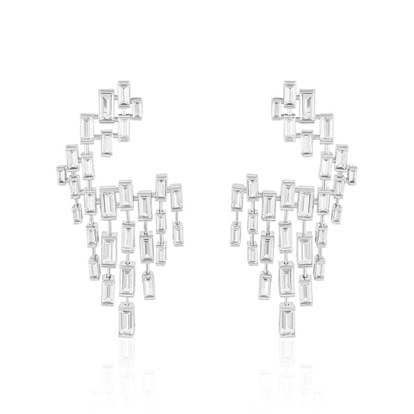 Isharya Abstract Chandelier Statement Earrings Earrings White