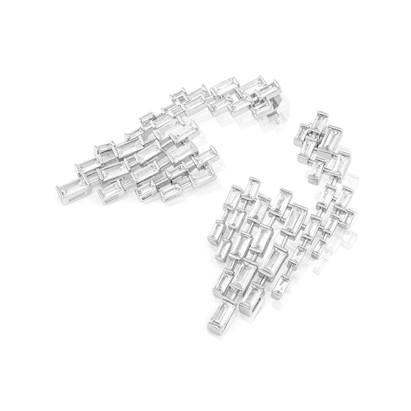 Isharya Abstract Chandelier Statement Earrings Earrings White