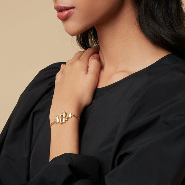 isharya Abstract Mirror Bolo Bracelet Bracelets White