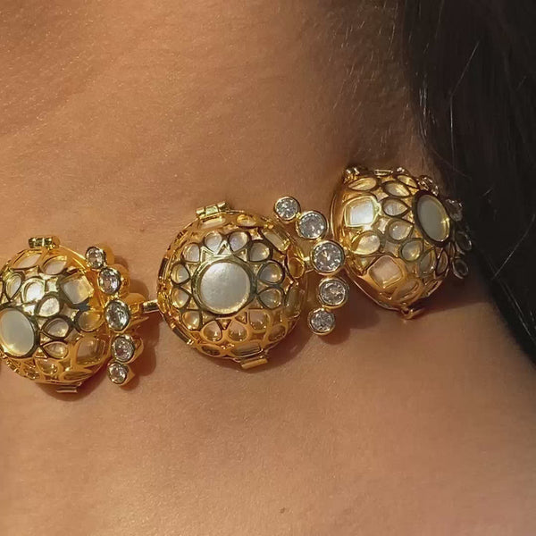 Isharya Amara Pearl Sculptural Choker Necklace Choker