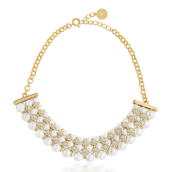 isharya Amara Pearl Statement Choker Necklace Choker