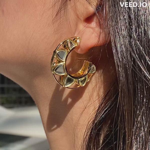 Isharya Amara Sculpted Flower Hoop Earrings Earrings