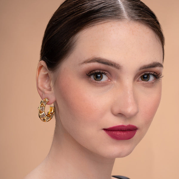 isharya Amara Sculpted Flower Hoop Earrings Earrings