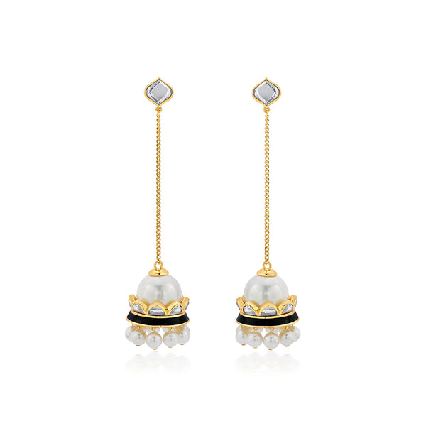 Isharya Amina Pearl Mirror Jhumka Earrings Earrings