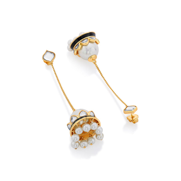 Isharya Amina Pearl Mirror Jhumka Earrings Earrings