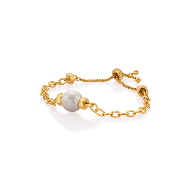 Isharya Angelou Pearl Bolo Bracelet Bracelets White