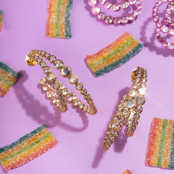 Isharya Aura Gold Double Hoop Earrings Earrings Gold