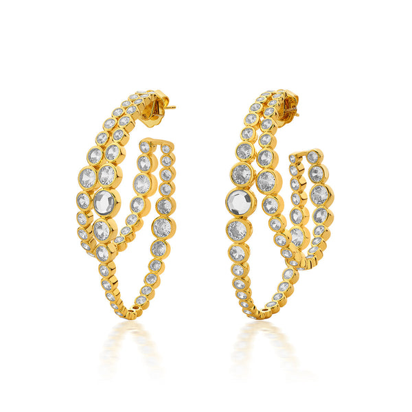 isharya Aura Gold Double Hoop Earrings Earrings Gold