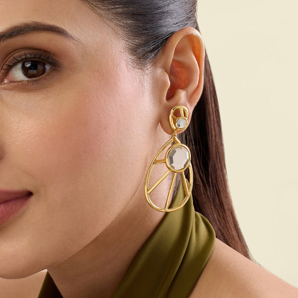 isharya Ayaana Filigree And Mirror Drop Earrings Earrings