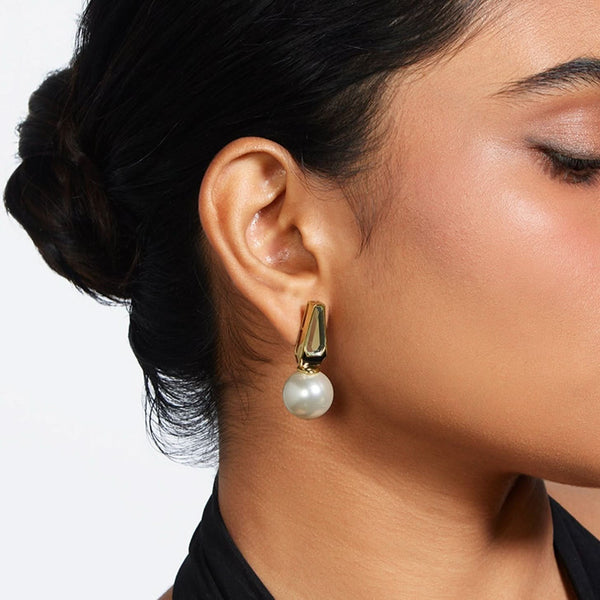 isharya Ayaana Mirror and Pearl Libra Earring Earrings