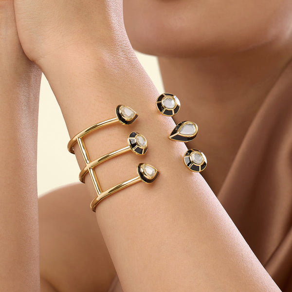 isharya Ayaana Mirror Enamel Statement Cuff Cuff XS