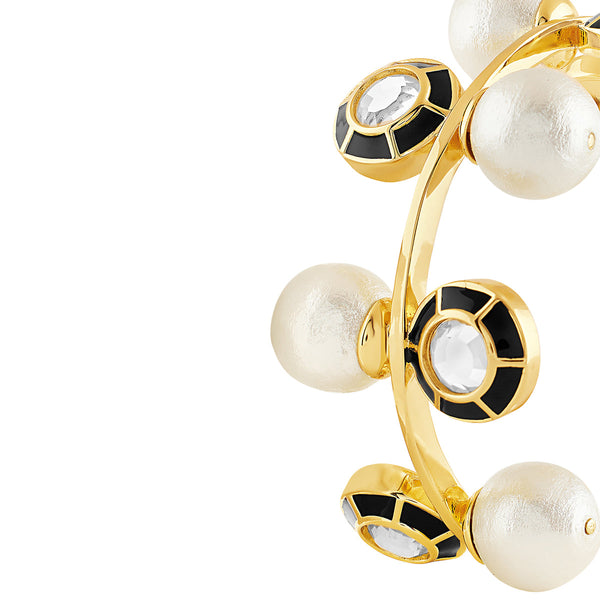Isharya Ayaana Pearl And Mirror Enamel Cuff Cuff XS