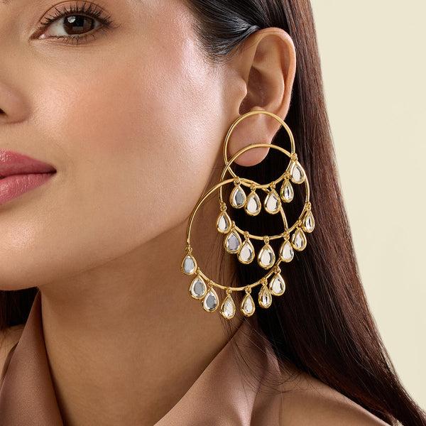 isharya Ayaana Triple Hoop Mirror Earrings Earrings