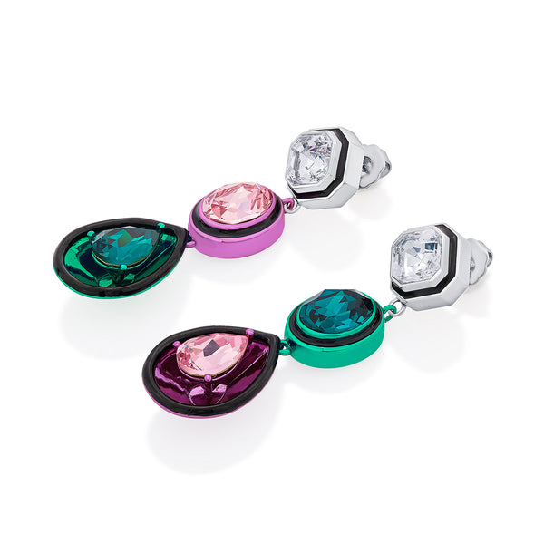 Isharya Banger Mismatch Multi-Crystal Earrings Earrings Multi