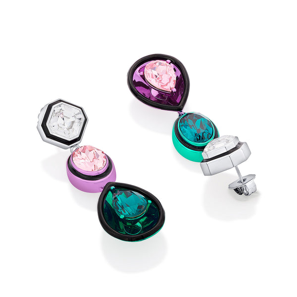 Isharya Banger Mismatch Multi-Crystal Earrings Earrings Multi