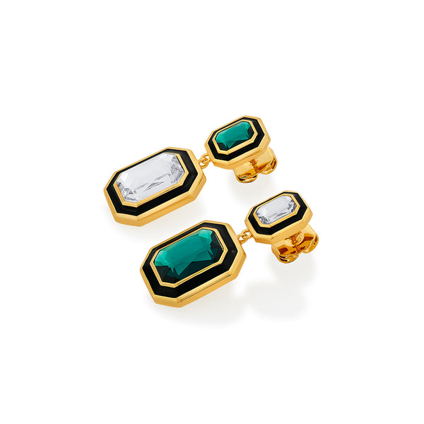 Isharya Banger Two-Tone Crystal Drop Earrings Earrings