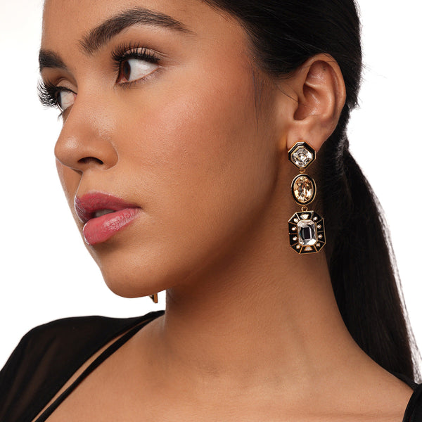 isharya Blaze Multi Crystal Dangler Earrings Earrings