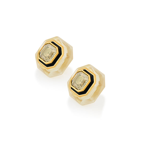 Isharya Bling Infinity Cut Crystal Studs Earrings Gold