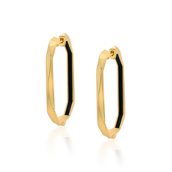 Isharya Bling Infinity Cut Geometric Hoops Earrings