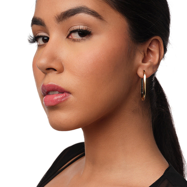Isharya Bling Infinity Cut Geometric Hoops Earrings