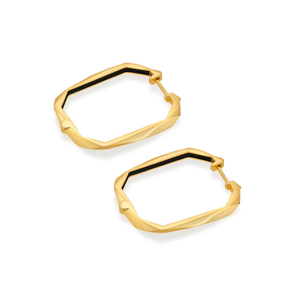 Isharya Bling Infinity Cut Geometric Hoops Earrings