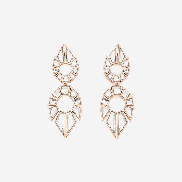 Isharya Bombay Deco Statement Mirror Earrings Earrings