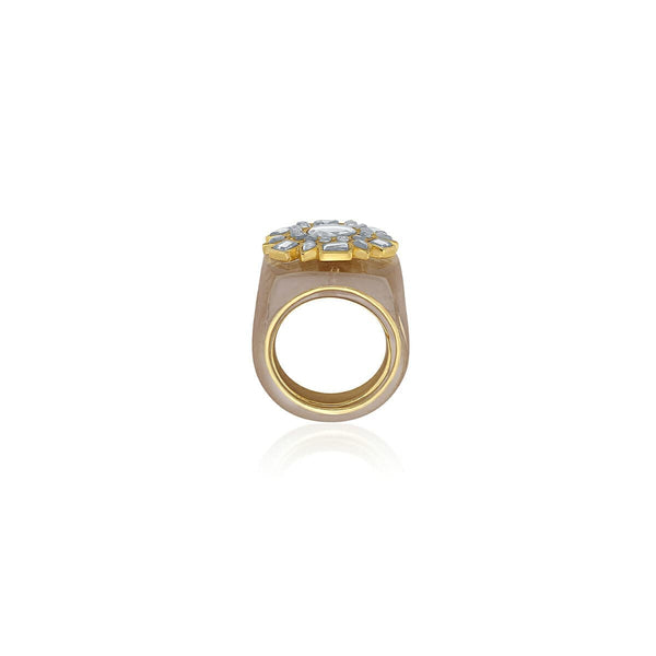 Isharya Borderless Mirror Icon Strip Resin Ring Gold Rings 5