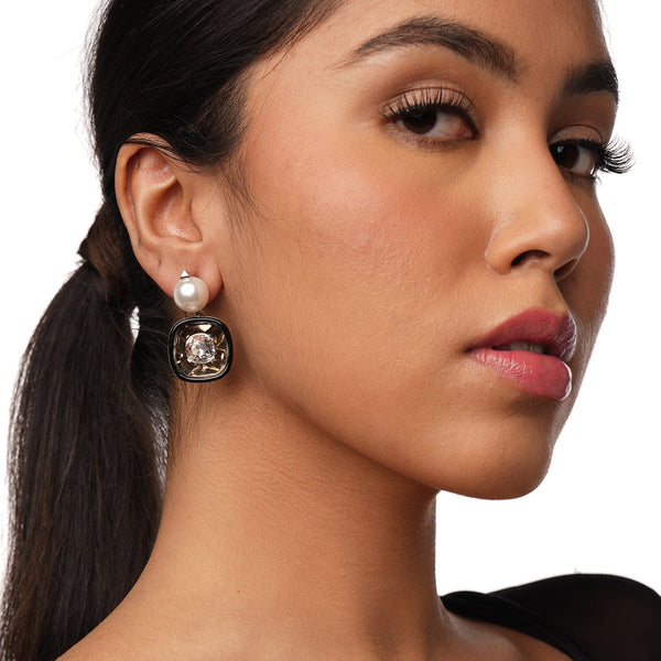 isharya Bougie Glory Wrap Crystal & Pearl Earrings Earrings