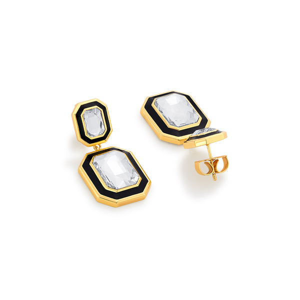 Isharya Bougie Octagon Drop Earrings Earrings White