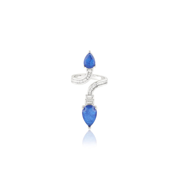 Isharya Celestial Sapphire Statement Ring Rings Free Size