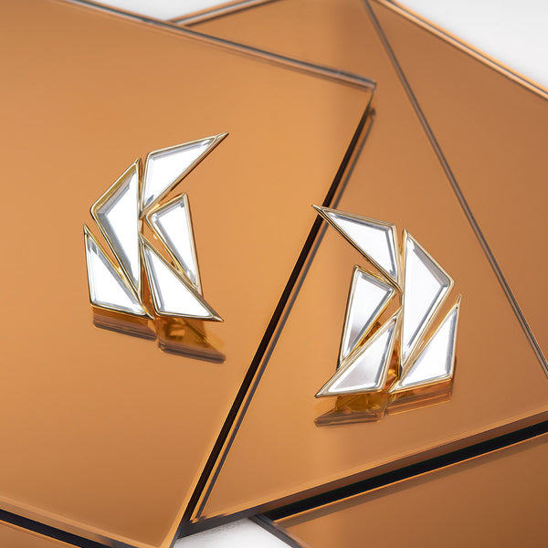 Isharya Demi Goddess Mirror Cluster Stud Earrings Earrings