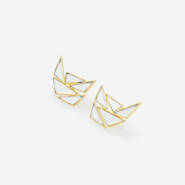 Isharya Demi Goddess Mirror Cluster Stud Earrings Earrings