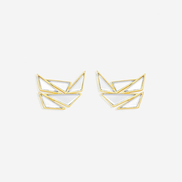 isharya Demi Goddess Mirror Cluster Stud Earrings Earrings