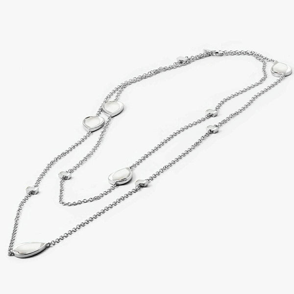 Isharya Dew Drop Mirror Long Necklace Necklaces Silver