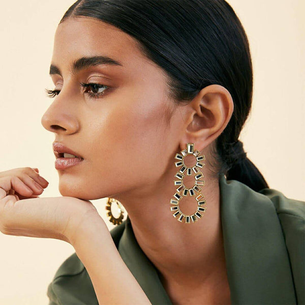Isharya Disco Mirror Chandelier Earring Earrings Gold