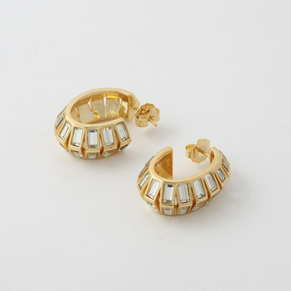 Isharya Disco Mirror Rib Hoop Earring Earrings Gold