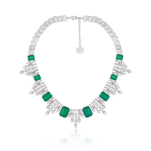 isharya Doublet Dark Emerald Bib Necklace Necklaces Green