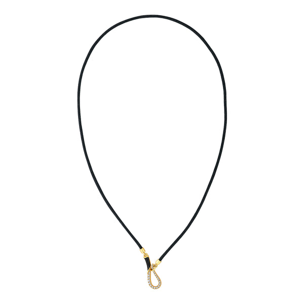 isharya Gilded Hook Thread Necklace Necklaces Black