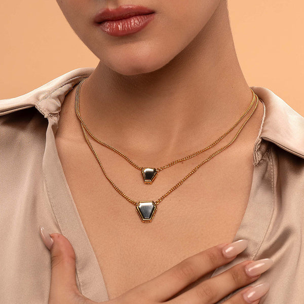 Isharya Glimmer Mirror Layered Necklace Necklaces Gold