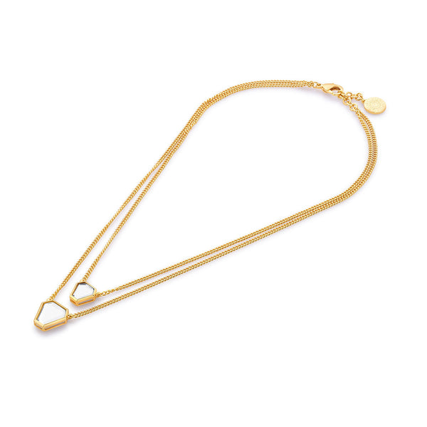 Isharya Glimmer Mirror Layered Necklace Necklaces Gold