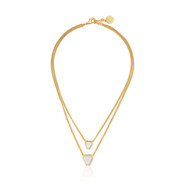 isharya Glimmer Mirror Layered Necklace Necklaces Gold